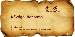 Kővágó Barbara névjegykártya